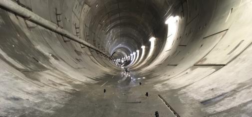 Pohled do tunelu ve výstavbě v rámci projektu Sydhavn/M4 v Kodani