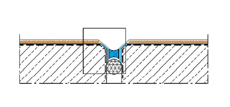 Duplicate of Abdichtungsdetail 05:<br>Bodenfuge mit elastischem Dichtstoff