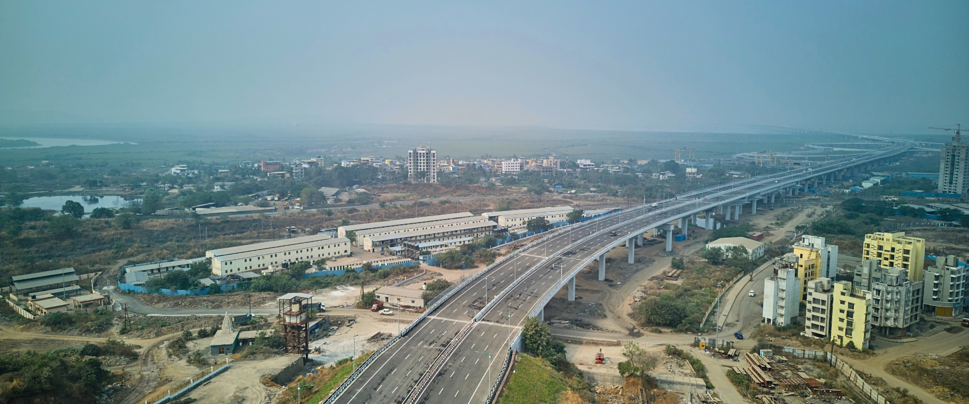 Pohled na most Mumbai Trans Harbour Link