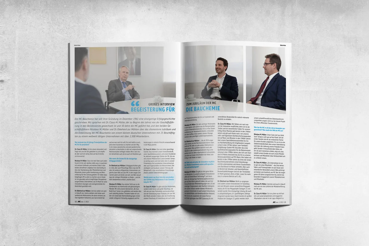 HLAVNÍ TÉMA: 60 let MC-Bauchemie – Interview s vedením společnosti MC